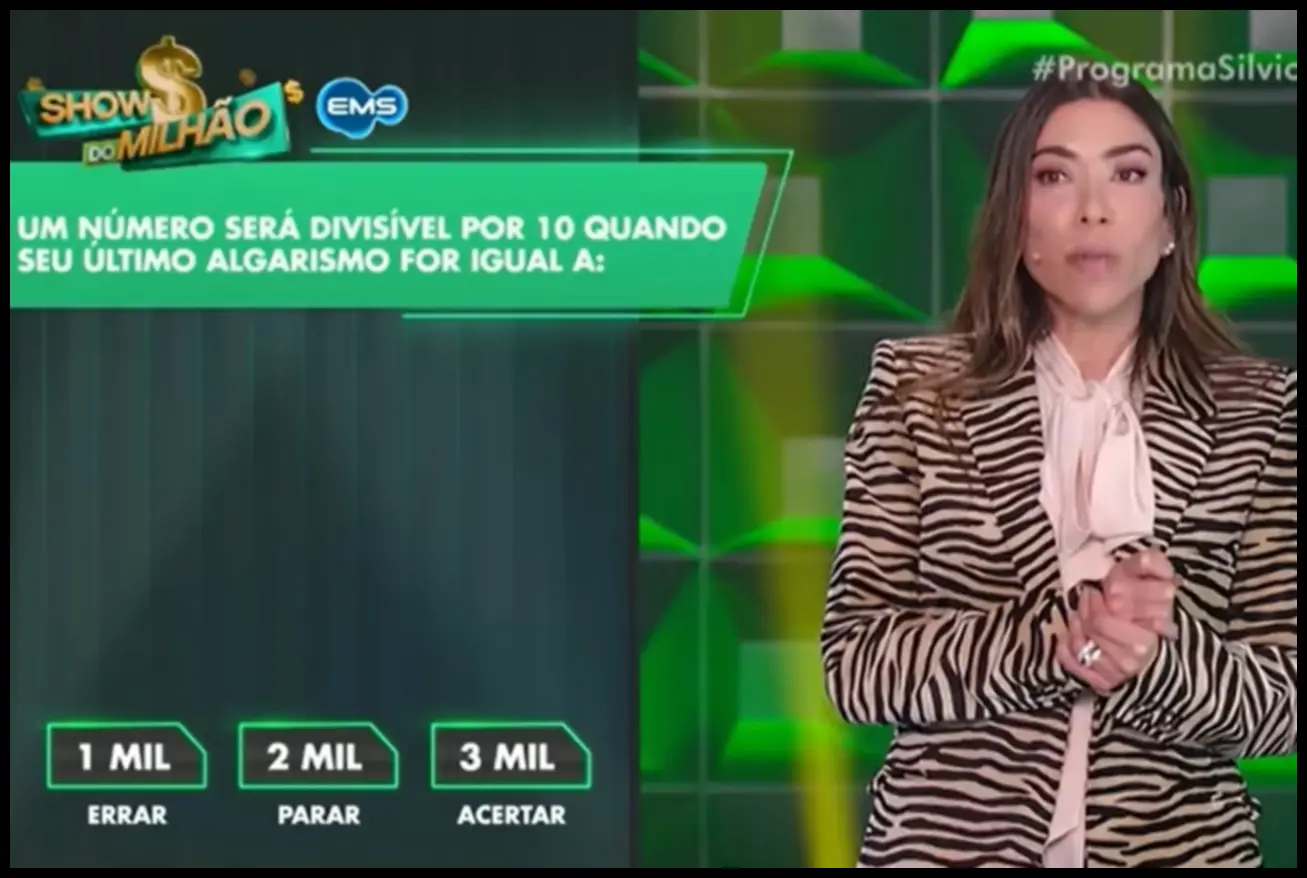 Participante Aline no Show do Milhão, exibido no SBT