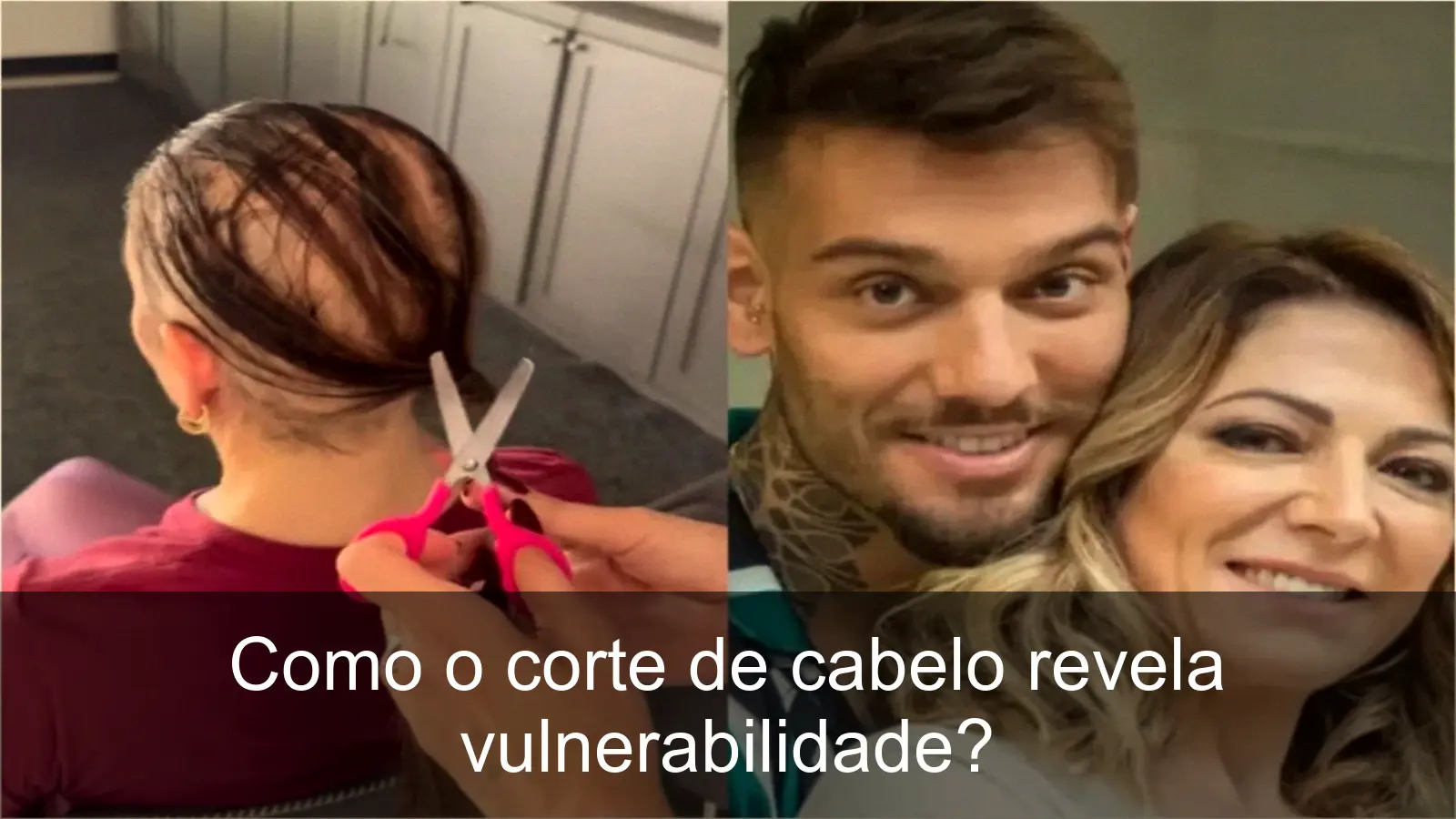 Karina Lucco cortando seu cabelo em um momento de aceitação